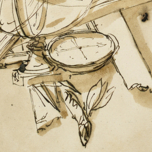 Drawing, Trophy with tools for measurement