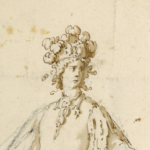 Drawing, Costume Design: Dancer to Perform on a Chariot for a Ballet, 17th century