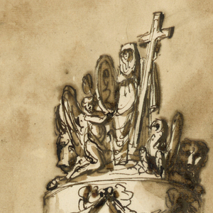 Drawing, Monument of King Louis XVI of France