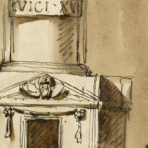 Drawing, Monument of King Louis XVI of France