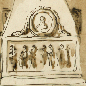 Drawing, Monument of King Louis XVI of France