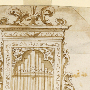 Drawing, Project: An organ loft and the organ with alternative suggestions, 1700–1725