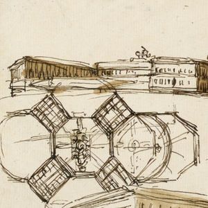 Drawing, Sketches for a palace