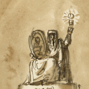 Drawing, Monument of King Louis XVI of France