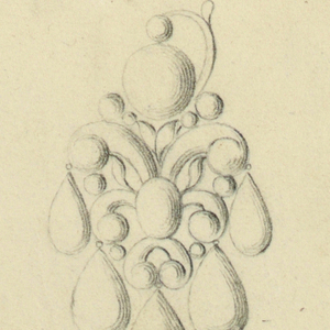 Drawing, Design for two earrings, 1815–20