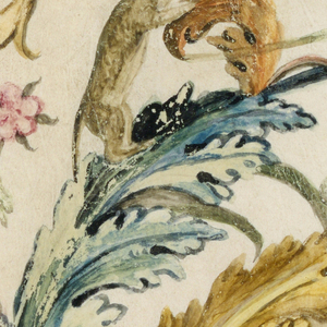 Drawing, Foliate Arabesque with Rodents, 1650–1700