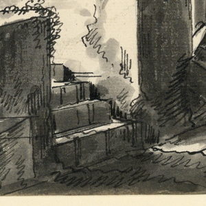 Drawing, Stage Design, Ruins of Temple, early 19th century