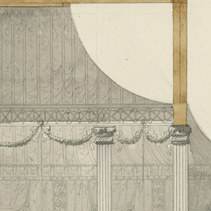 Drawing, Orchestra platform and setting