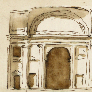 Drawing, Elevation of a church for Monte Vergine