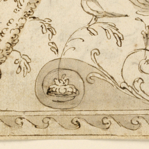Drawing, Two Projects for Painted Grotesque Decorations of a Ceiling, ca. 1590