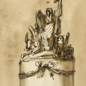 Drawing, Monument of King Louis XVI of France