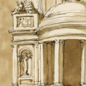 Drawing, Elevation of a church