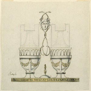 Drawing, Design for a Cruet Frame with Alternative Suggestions, early 19th century