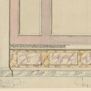Drawing, Wall decoration of a drawing room, ca. 1790