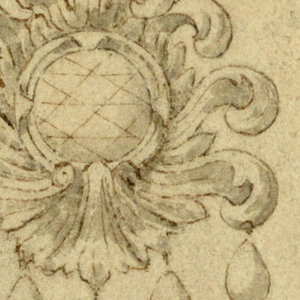 Drawing, Design for pendant with palmette, 16th century