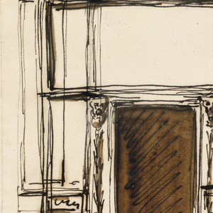 Drawing, Elevations of a wall, ceiling, mantelpiece