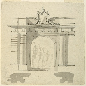 Drawing, Design for an Elevation and Plan of a Doorway Leading into a Park, 1750–75