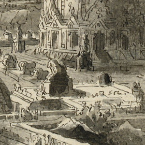 Drawing, Stage Design, Oriental Town, early 19th century