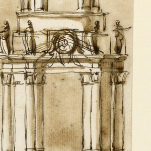 Drawing, Elevation of a bell tower