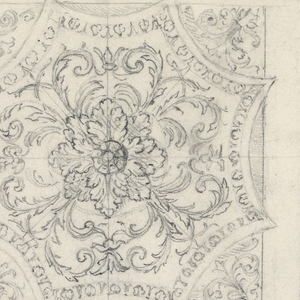 Drawing, Painted oblong ceiling, 1850–75