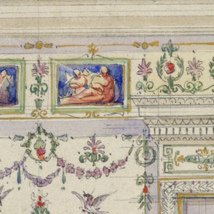 Drawing, Painted Decoration of a Wall, 1830–50