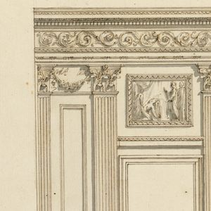 Drawing, Elevation of a wall of a hall, ca. 1800