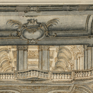 Drawing, Stage Design: Hall Leading to Vaulted Arcades