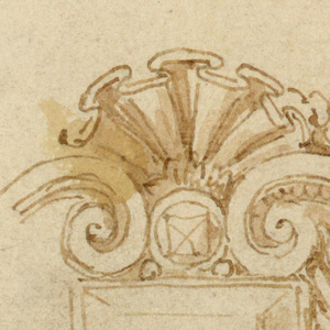Drawing, Design for a Brooch with Winged Boy, 16th century