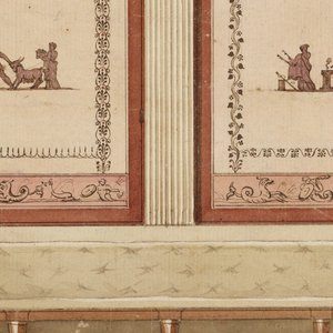 Drawing, Decoration of a wall in Pompeian style, ca. 1820