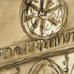 Drawing, Gothic palace interior