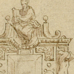 Drawing, Design for Brooch with Moses, 16th century