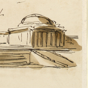 Drawing, Two elevations of a palace
