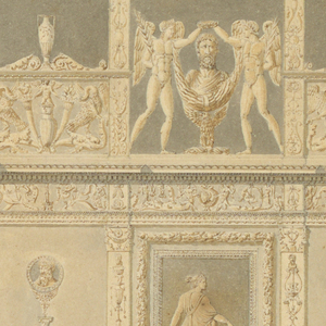 Drawing, Renaissance Monument in Benedictine Church, Fecamp, Normandy, 1798