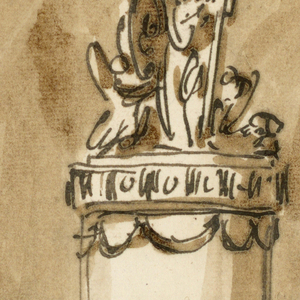 Drawing, Monument of King Louis XVI of France