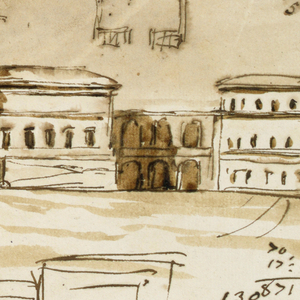 Drawing, Elevation of palace