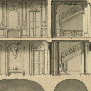 Drawing, Main and side elevations of the right wing of a house for Monsieur Gédéon Mallet in Geneva, ca. 1725