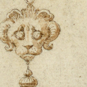 Drawing, Design for pendant with lion with horns, 16th century