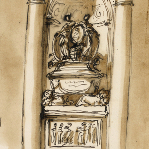 Drawing, Monument of King Louis XVI of France