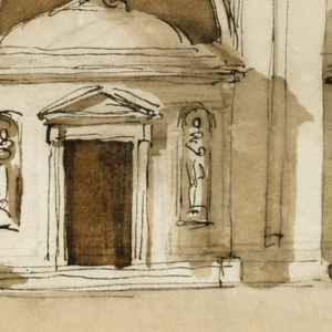 Drawing, Elevation of a church for Monte Vergine