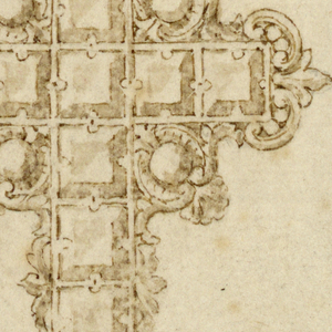 Drawing, Design for pendant cross with square diamonds, 16th century