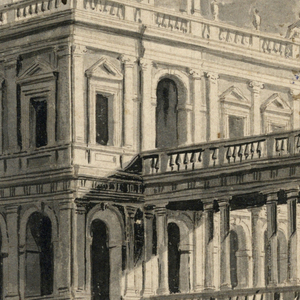 Drawing, Stage Design, Palace and Porticoes from Outside, 18th century