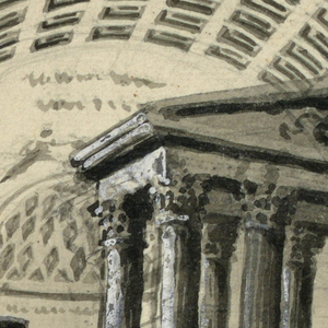 Drawing, Stage Design, Interior of a Sepulchral Hall, 1815–30