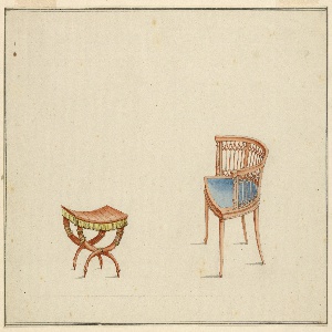 Drawing, Design for Armchair and Stool, 1790