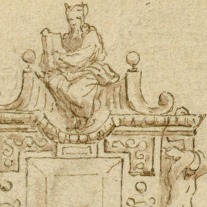 Drawing, Design for Pendant with Laurel Branches, 16th century