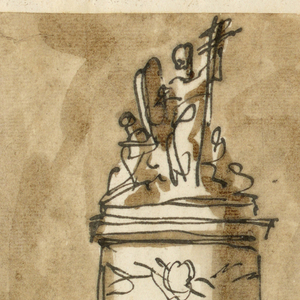 Drawing, Monument of King Louis XVI of France