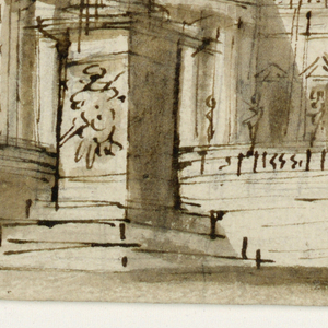 Drawing, Stage Design: Palace Entrance with Arch, ca. 1750