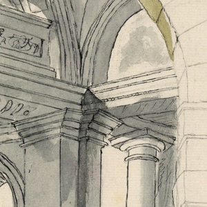 Drawing, Painted illusionary architecture, 1800–1825