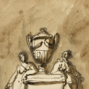 Drawing, Monument of King Louis XVI of France