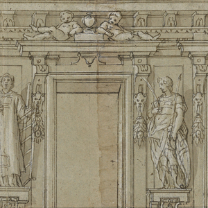 Drawing, Design for One Floor of a Painted Facade, 1580–1610