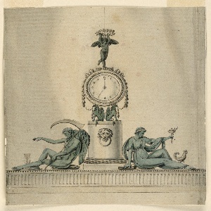 Drawing, Design for a Table Clock, early 19th century